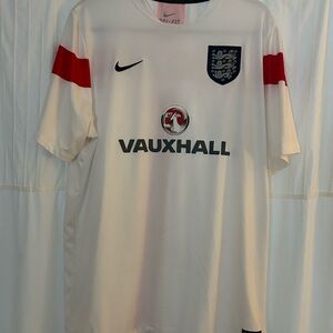 Nike White and Red England Soccer Shirt